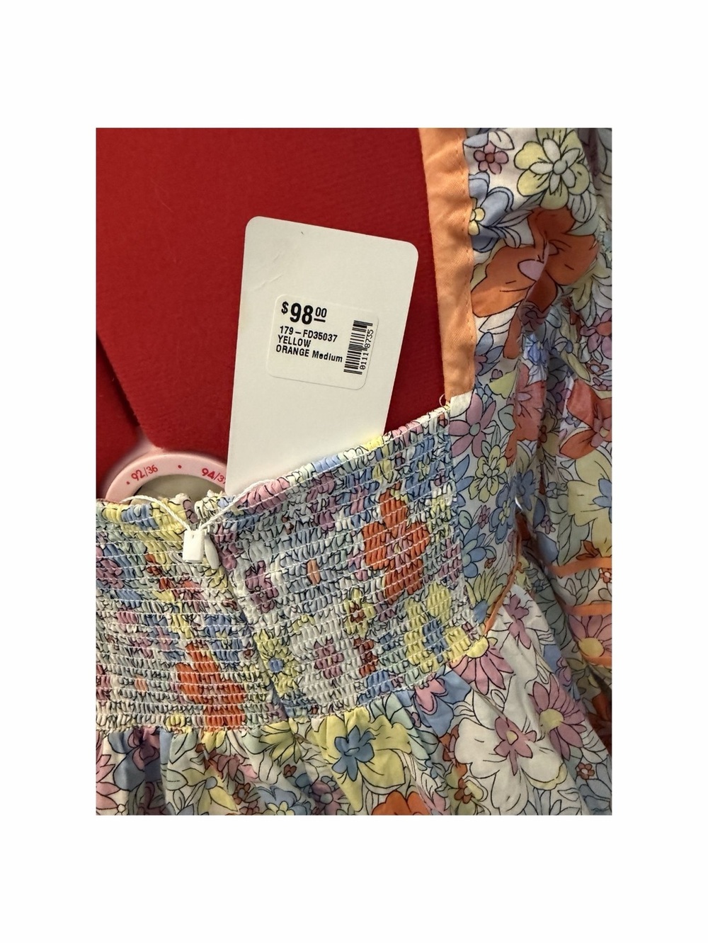 Pastel Floral Smocked Mini Dress with Square Neck - Picture 2 of 3